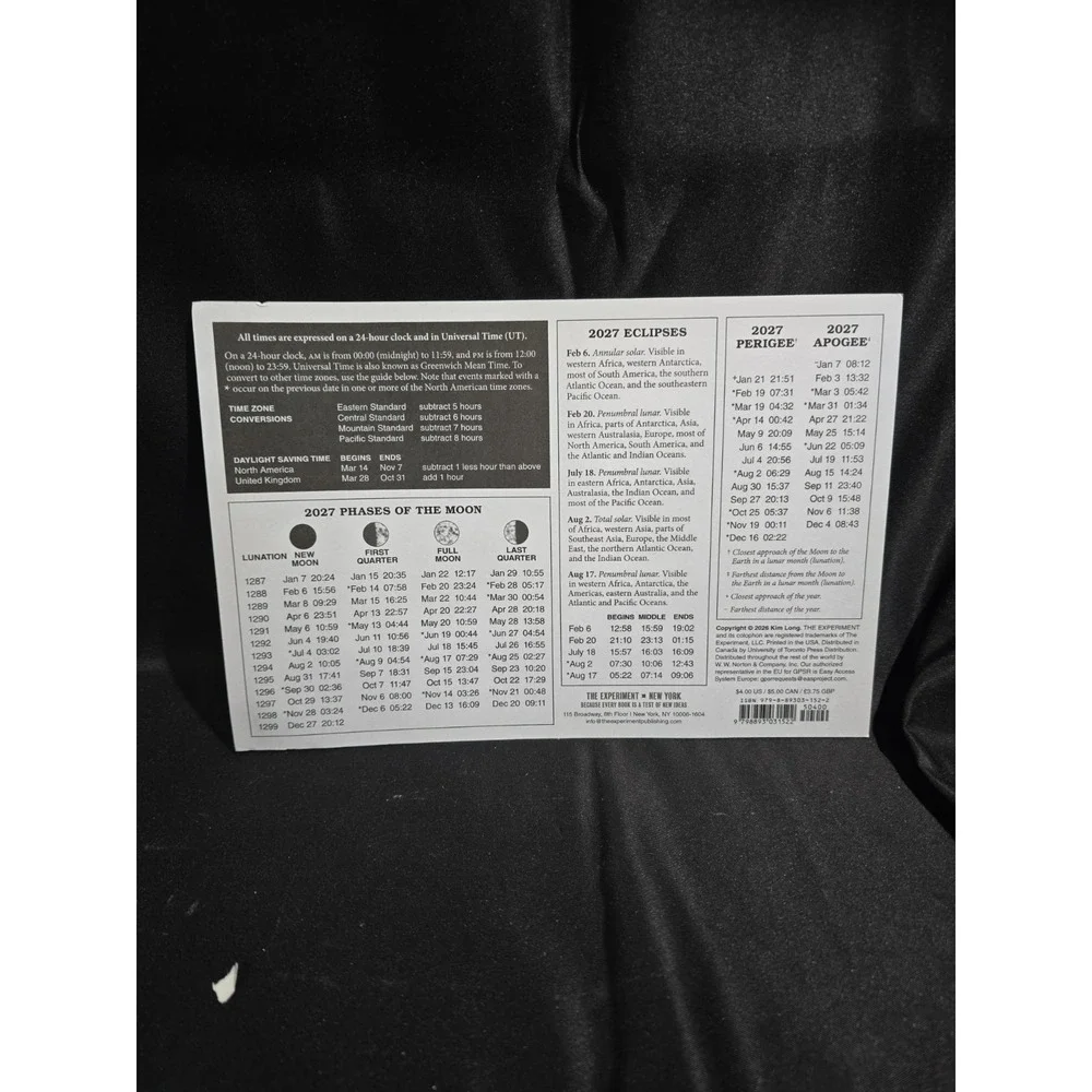 2027 Moon Calendar Card (5 pack): Lunar Phases, Eclipses, and More! by Kim Long